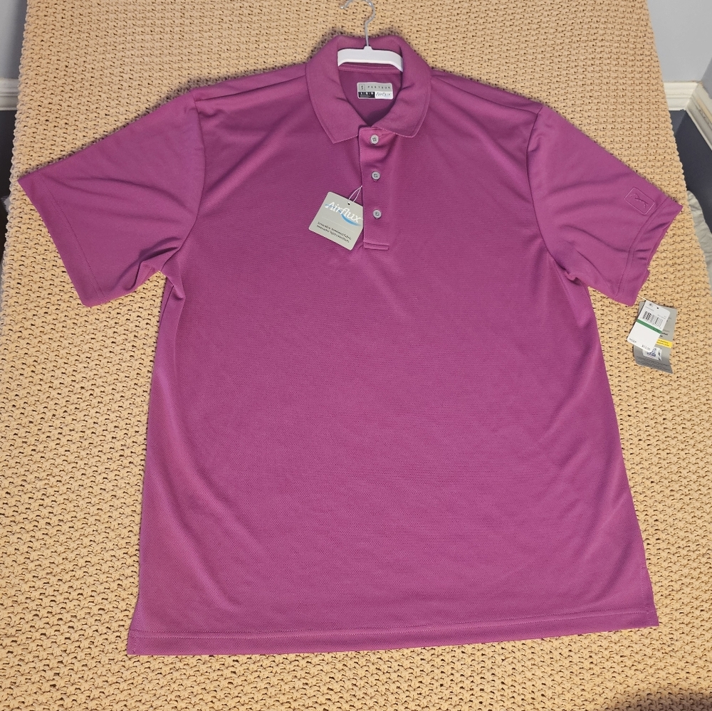 PGA Tour Airflux Bold Magenta Polo Shirt NWT Size Large
